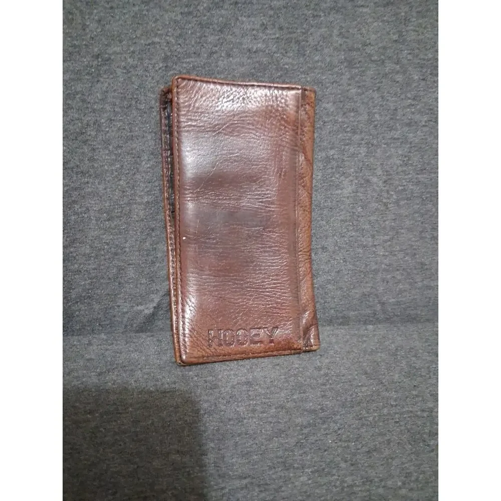 Hooey Mens Orange & Brown Long Bifold Leather Wallet Western Tooled Cowboy